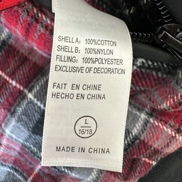 Air Jordan Puffer Vest Full Zip Black Plaid Jumpman Boys Size L - Picture 2 of 13